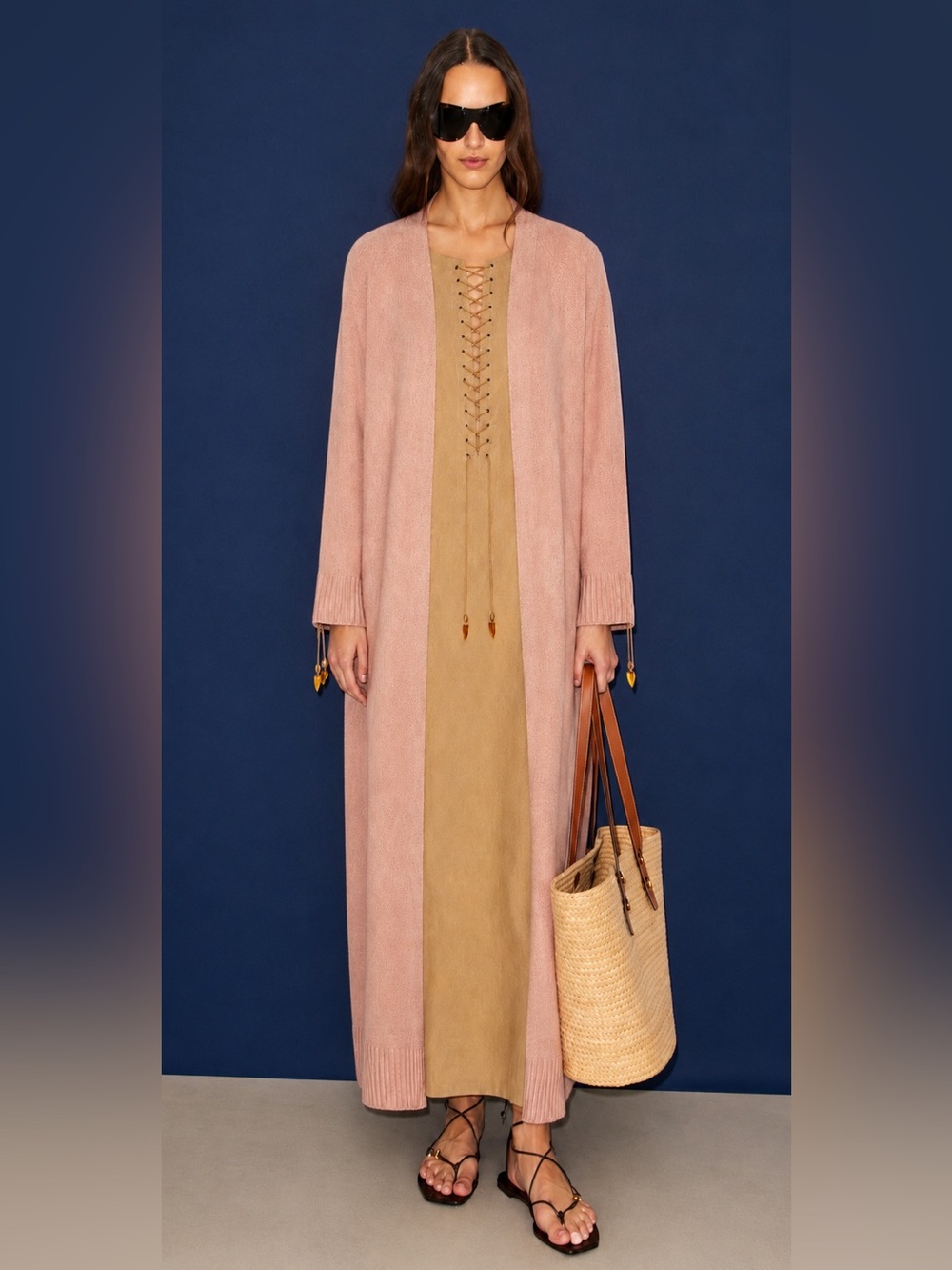 NWOT NakedCashmere Makena Longline Cashmere Cardigan Soft Rose Pink | Size Small